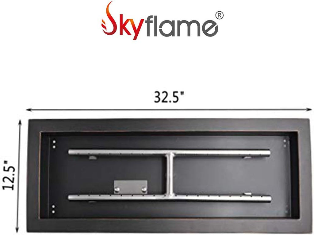 Black Dual Burner Fire Pit Pan and Burner C32919