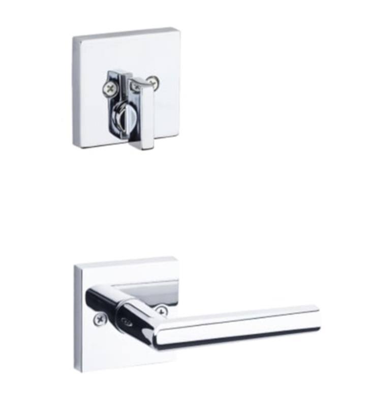 Satin Chrome Single Cylinder Interior Pack with Square Rosette V9365