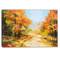 Path in Autumn Forest Landscape Canvas Artwork Print 40 in. Wide x 30 in. High C83928