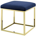 Gold Navy Velvet Accent Chair Ottoman B8473