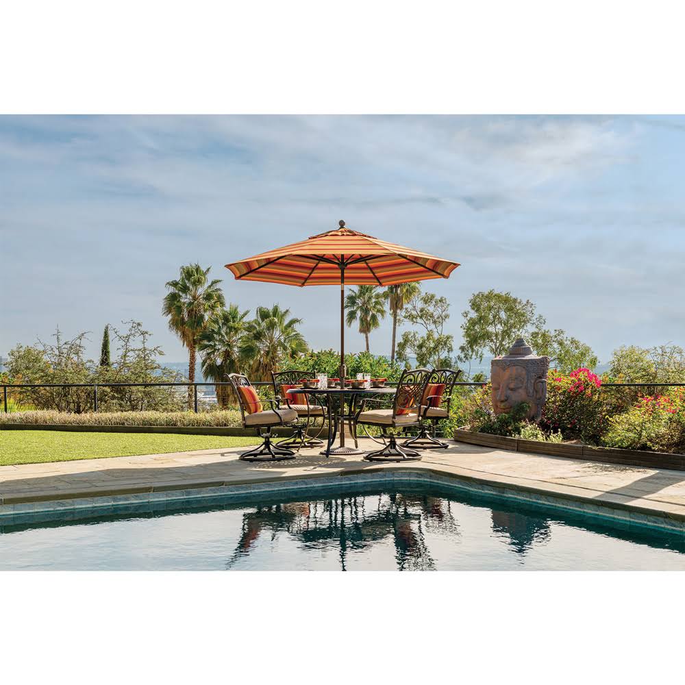 Bronze 9 ft. Octagon Sunbrella Push Button Tilt Umbrella F23477