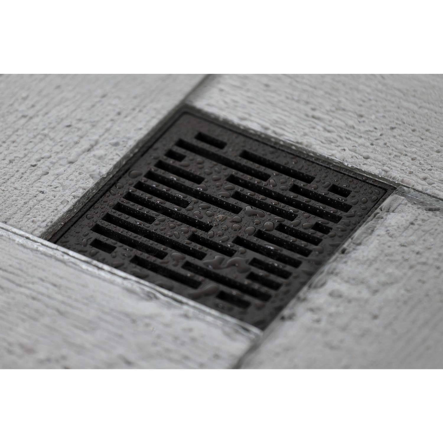 Brushed Nickel Square Grid Shower Drain C677