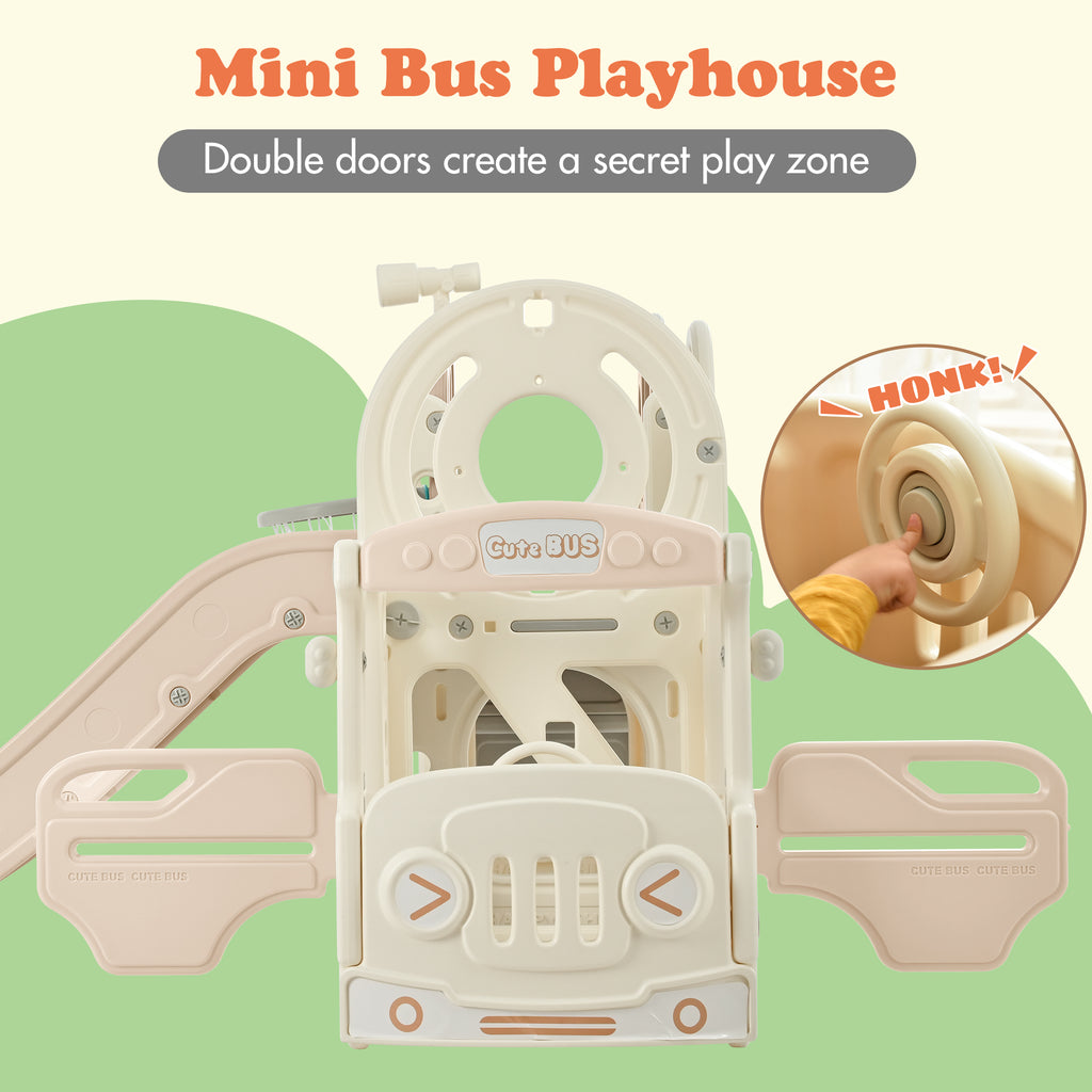 9 in 1 Kids Slide Playset with Basketball Hoop P82268