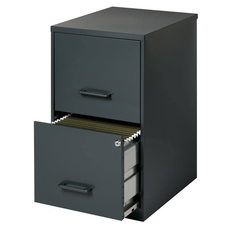 2 Drawer Letter File Cabinet in Black J2335