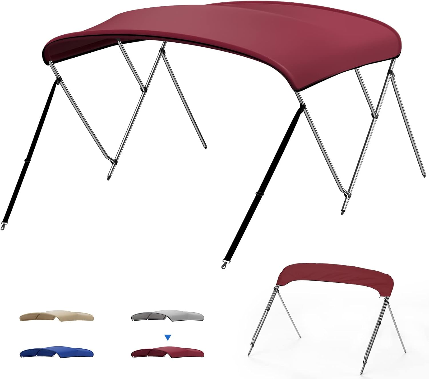3 Bow Bimini Top with 1 Inch Stainless Aluminum Frame T34438
