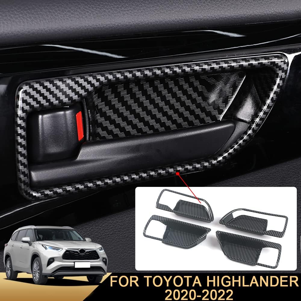 ABS Carbon Fiber Print Inner Door Handle Cover for Toyota Highlander K1020