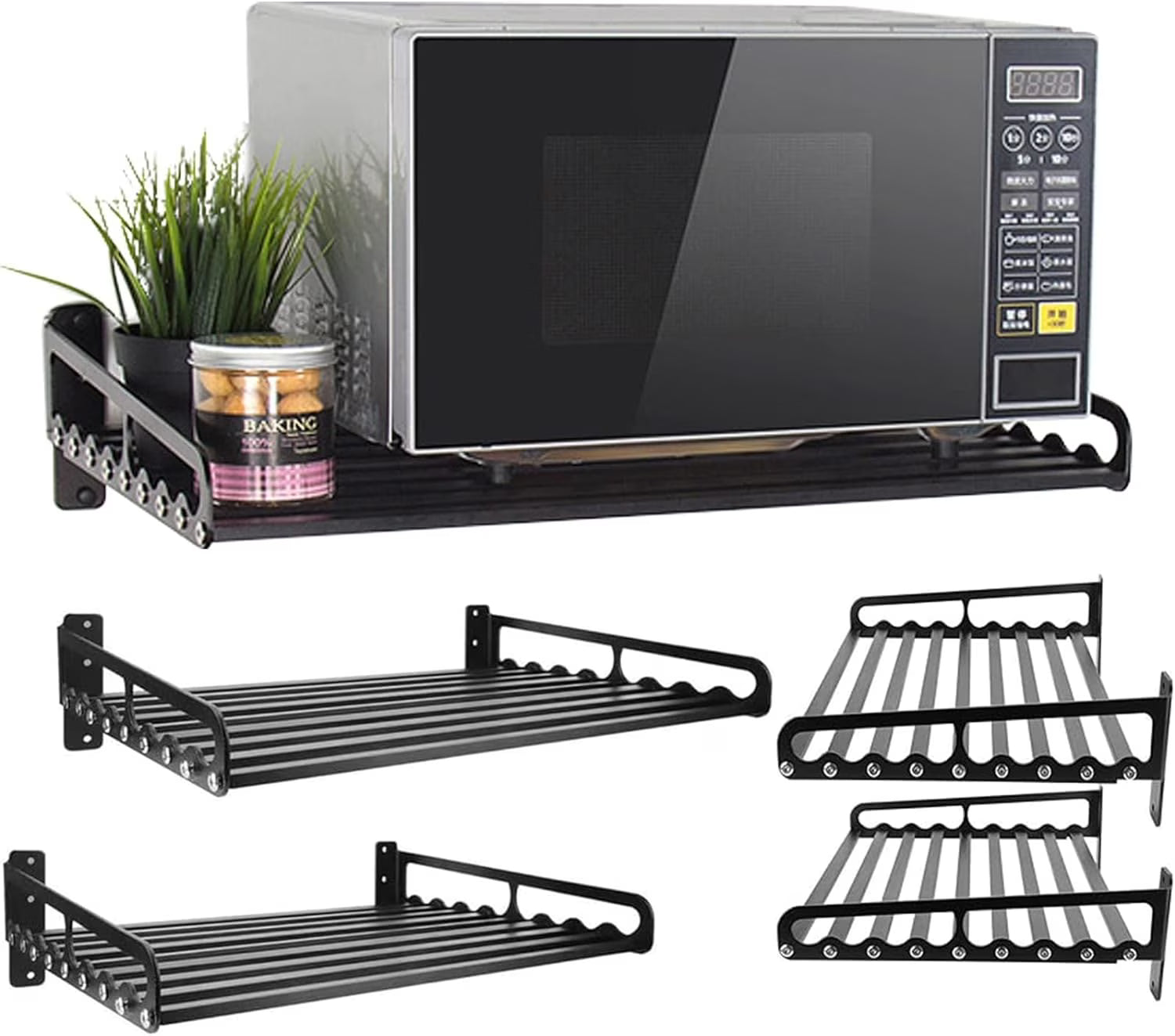 Black Wall Shelf for Kitchen Organizer V590196