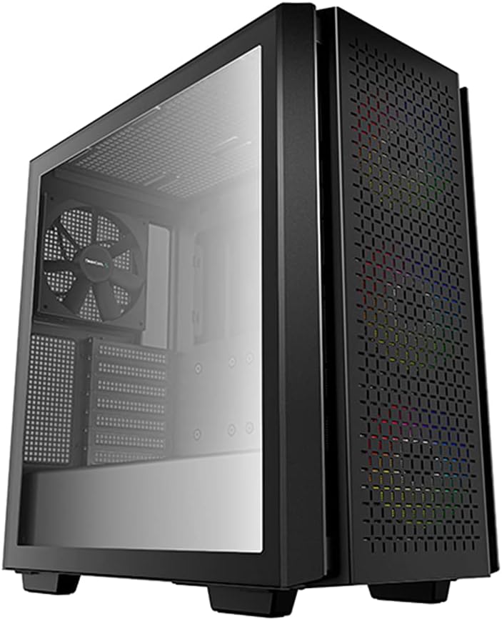 Mid-Tower ATX Case with Mesh Front Panel, Three Pre-Installed 120mm ARGB Fans, Black R891
