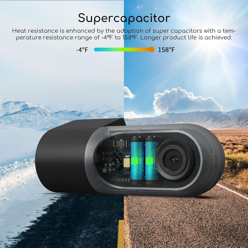 1080P FHD Dash Cam with Infrared Night Vision, Supercapacitor, Pack of 2 K136998