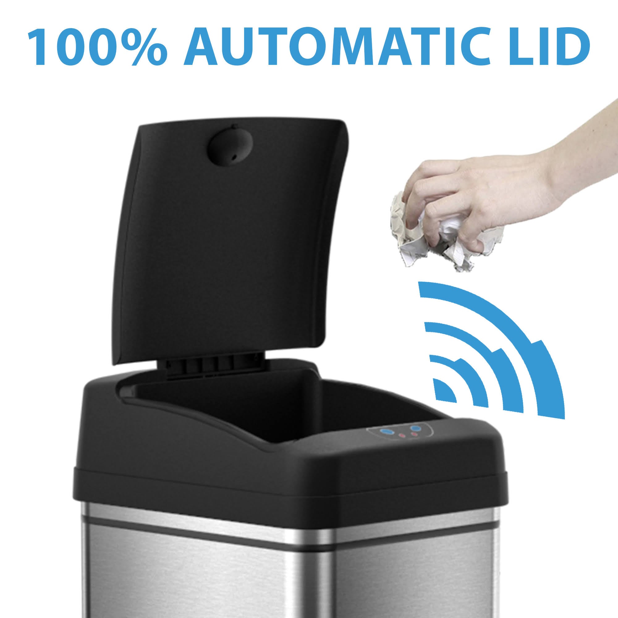 13 Gallon and 2.5 Gallon Stainless Steel Sensor Trash Cans Set of 2 E678721