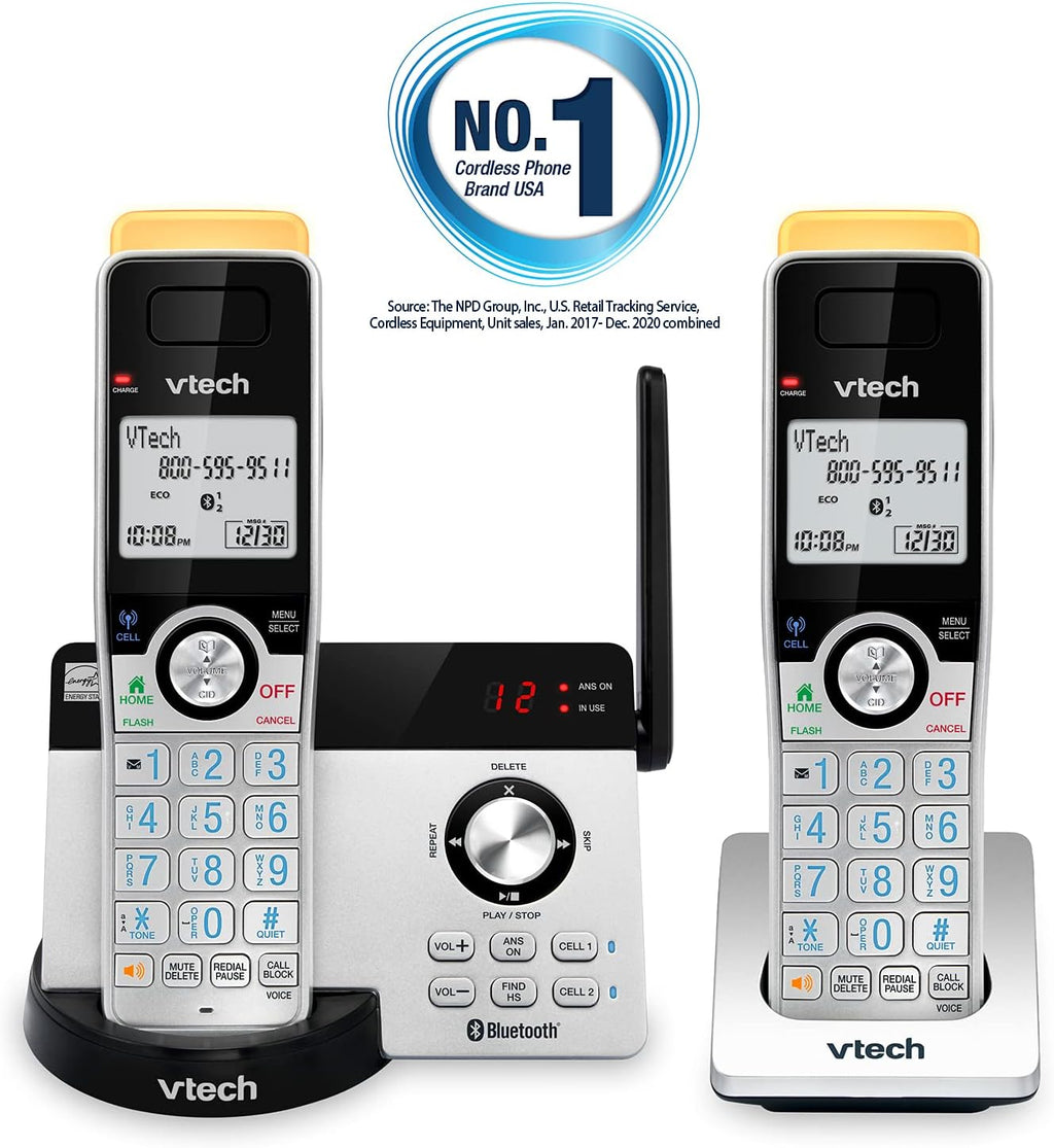 2 Handset Cordless Phone with Answering Machine J5503