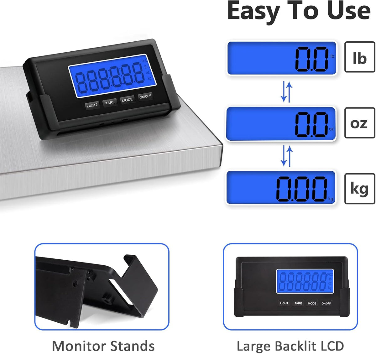 397lb Heavy Duty Postal Scale Stainless Steel with Wireless Displays, Pack of 2 X34375