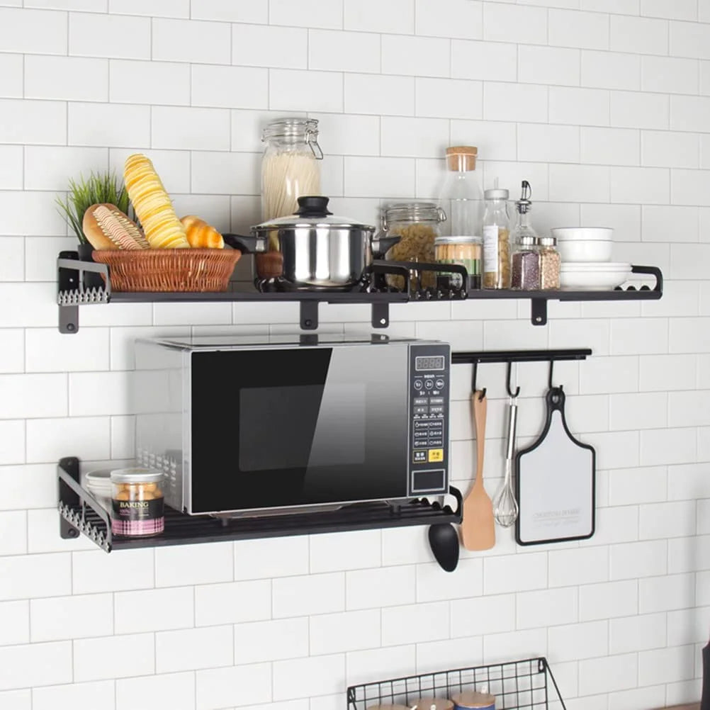 Black Wall Shelf for Kitchen Organizer V590196