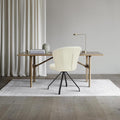 Milk White 360° Swivel PU Vanity Chair V5806