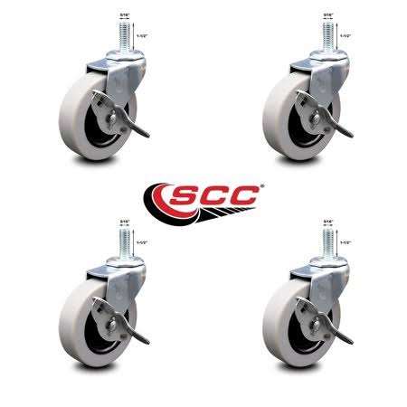 3” Swivel Thermoplastic Rubber Caster with Brake, Set of 4 T79657