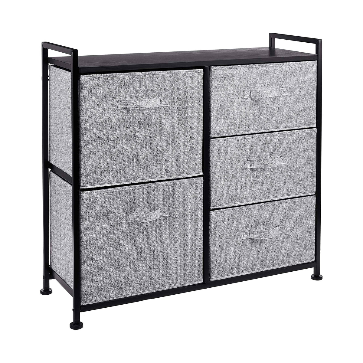 Black Fabric 5-Drawer Storage Organizer Unit U965