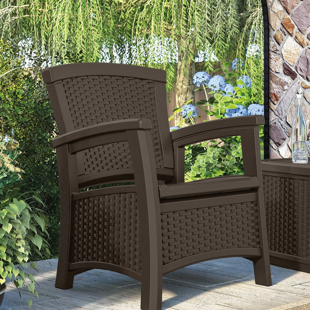 Resin Wicker Club Chair with Storage 2 Pack X211552