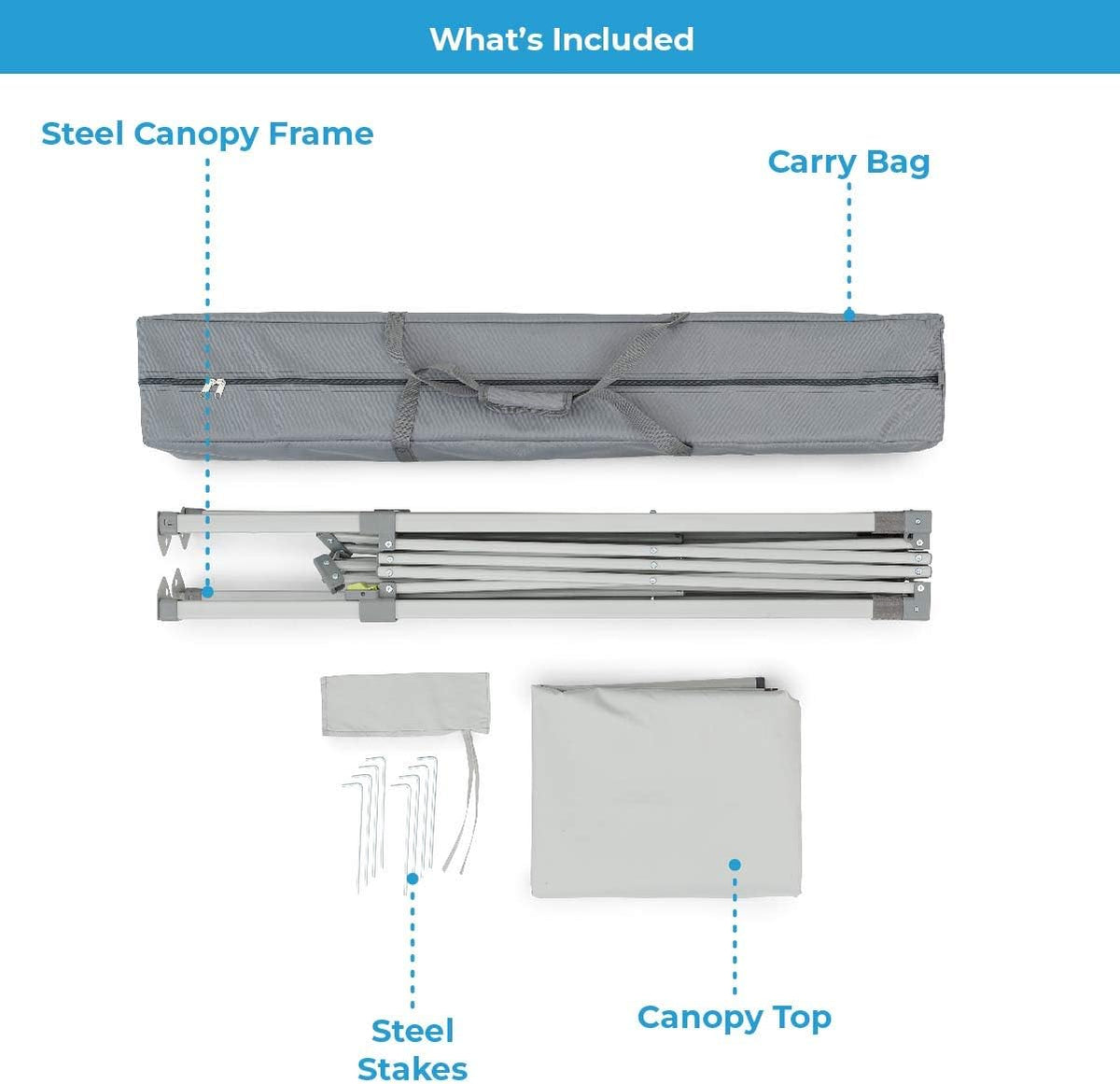 Gray 8 ft x 8 ft Straight Leg Canopy Tent with Carry Bag Q3259