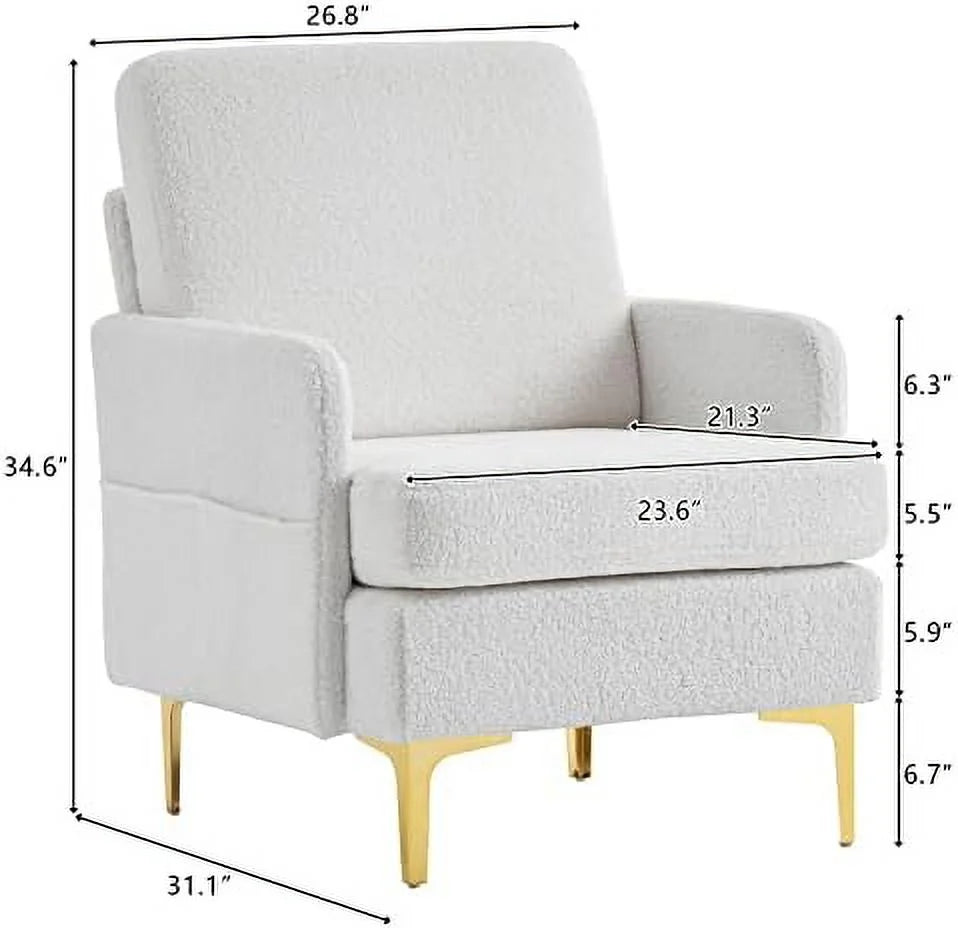Light Gray Fabric Accent Chair F66862