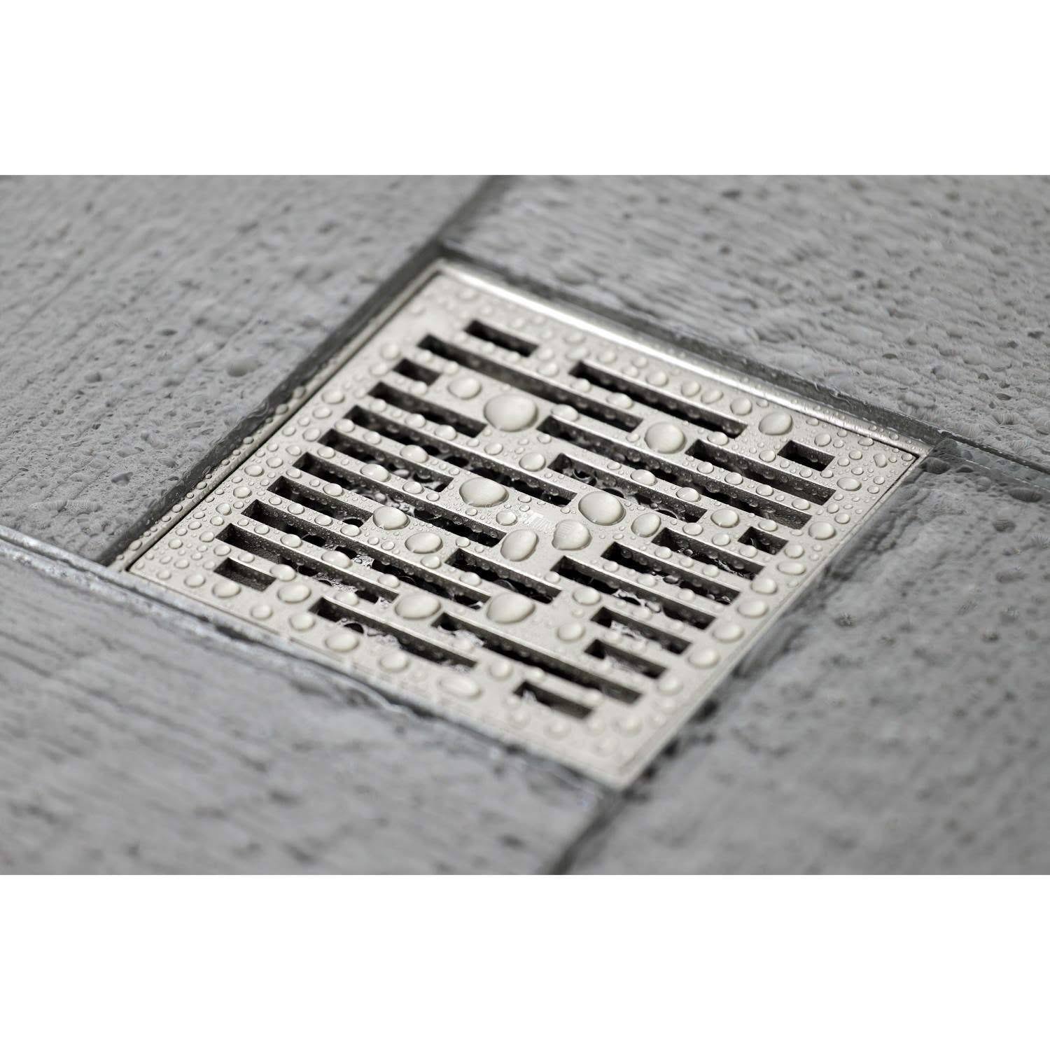 Brushed Nickel Square Grid Shower Drain C677