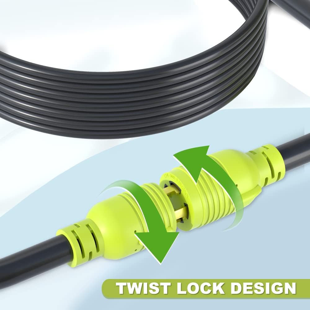 4 Prong 30 Amp Generator Extension Cord, NEMA L14-30P/L14-30R, 10 Gauge SJTW, Twist Lock Plug, 125/250V, 7500W (40FT) D397
