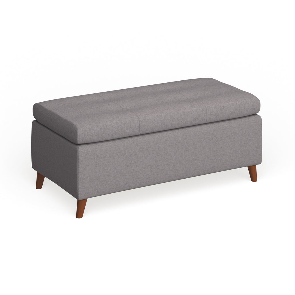 Light Grey Storage Ottoman Bench S8033