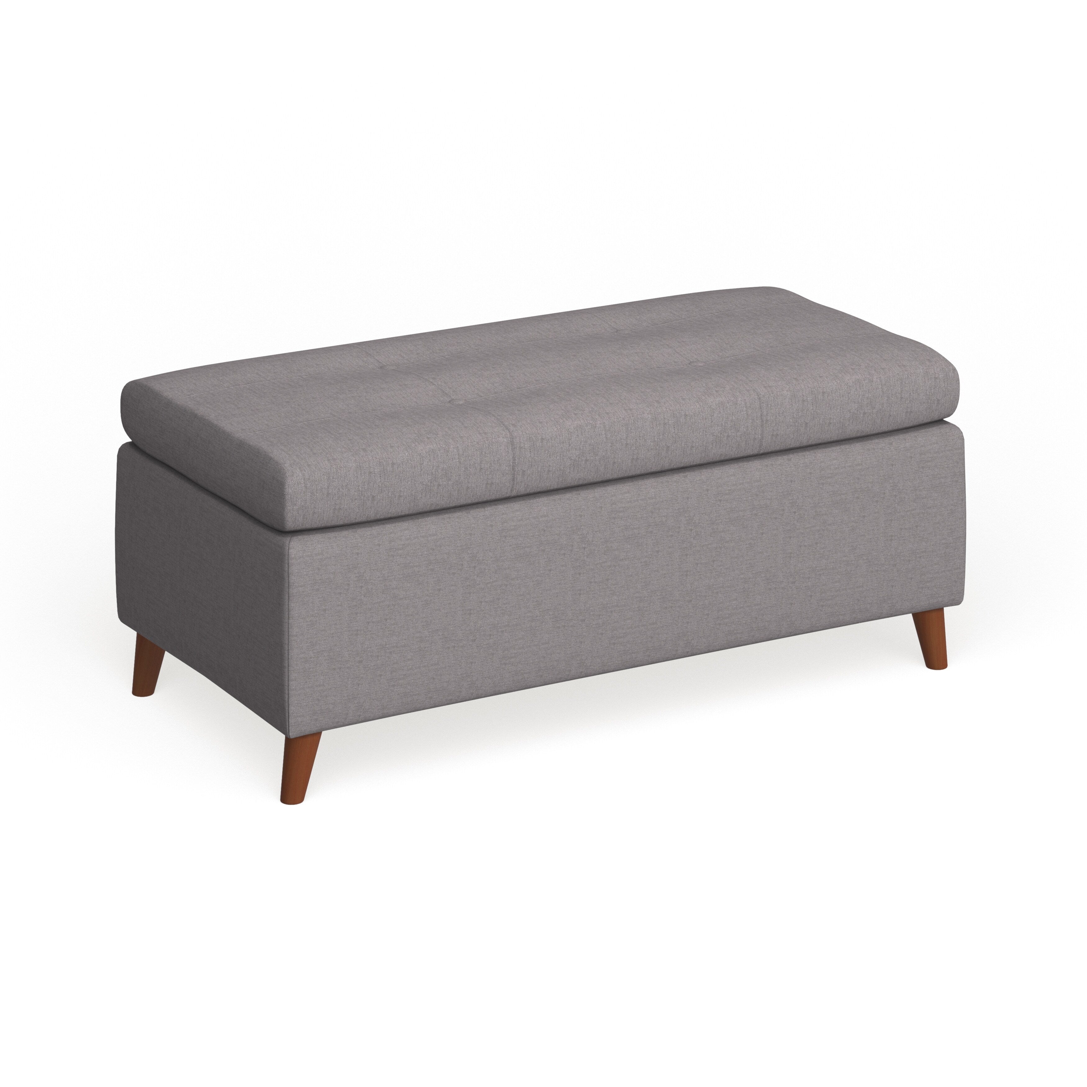 Light Grey Storage Ottoman Bench S8033