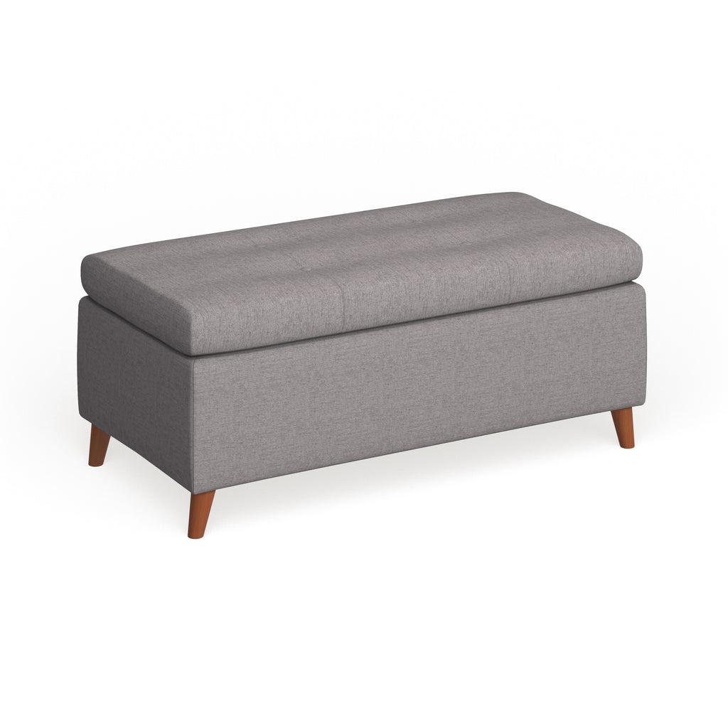 Light Grey Storage Ottoman Bench S8033