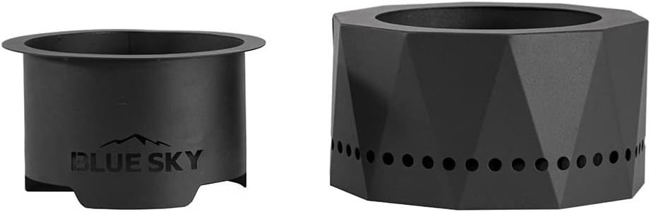 Black Steel Smokeless Fire Pit with Carrying Bag Z372598