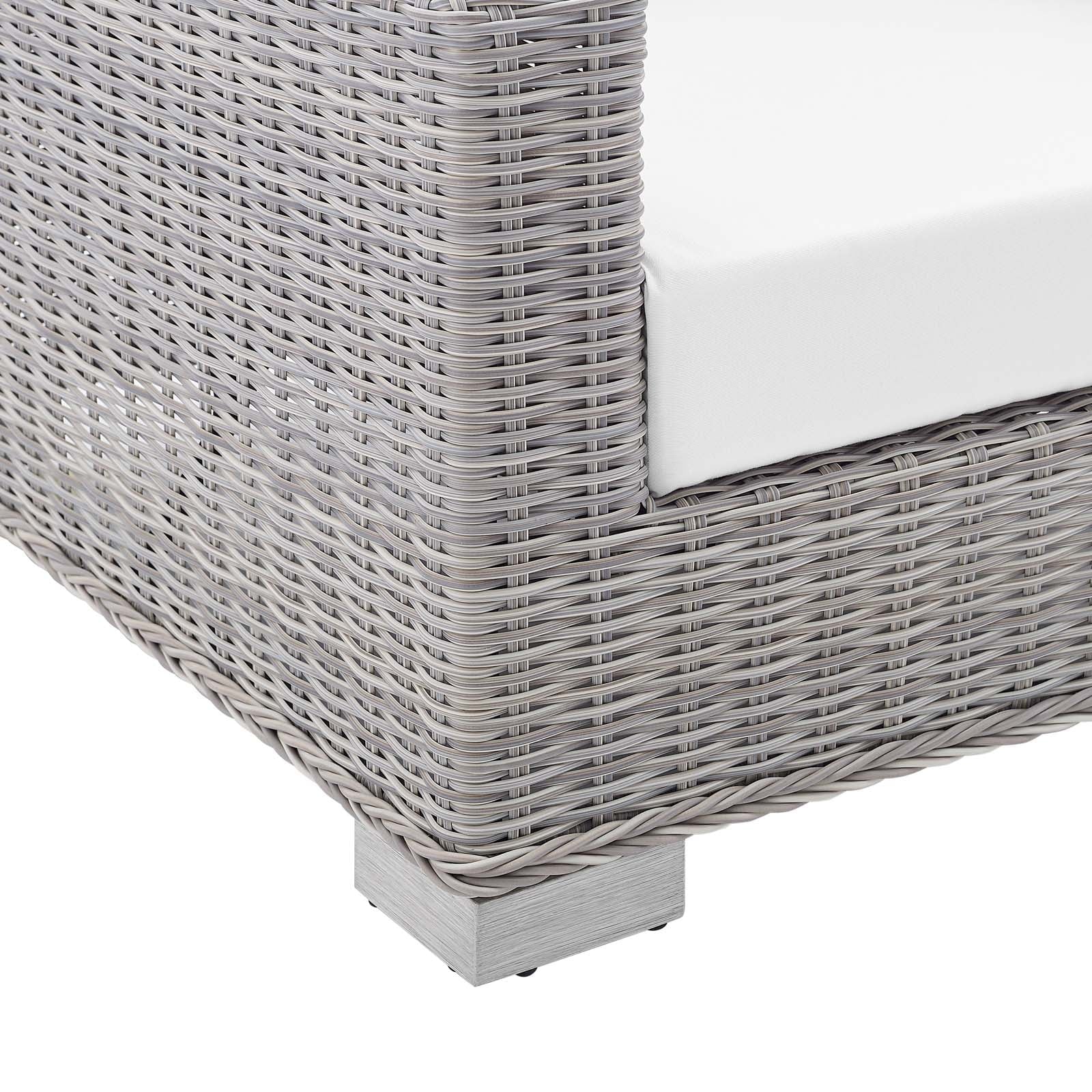 Light Gray White Wicker Rattan Patio Sofa V811065