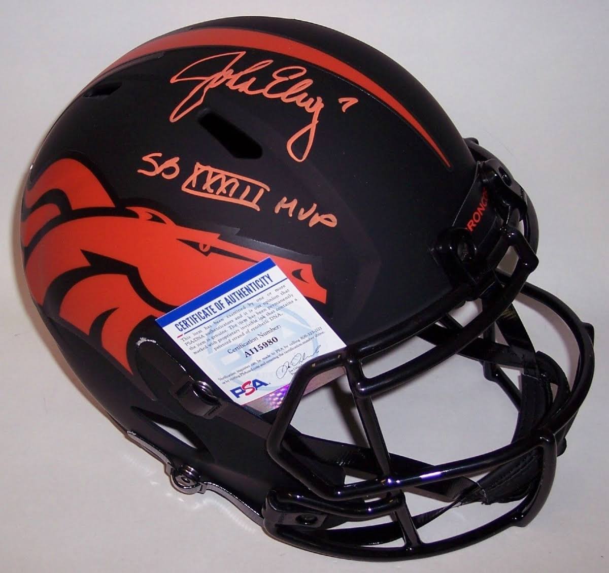 John Elway Autographed Full Size Helmet W479