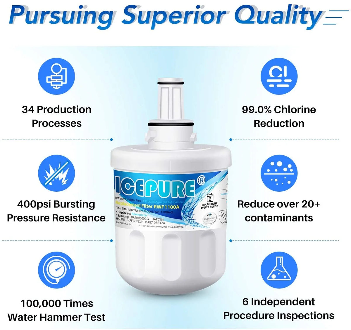 Refrigerator Water Filter 4 Pack V28762