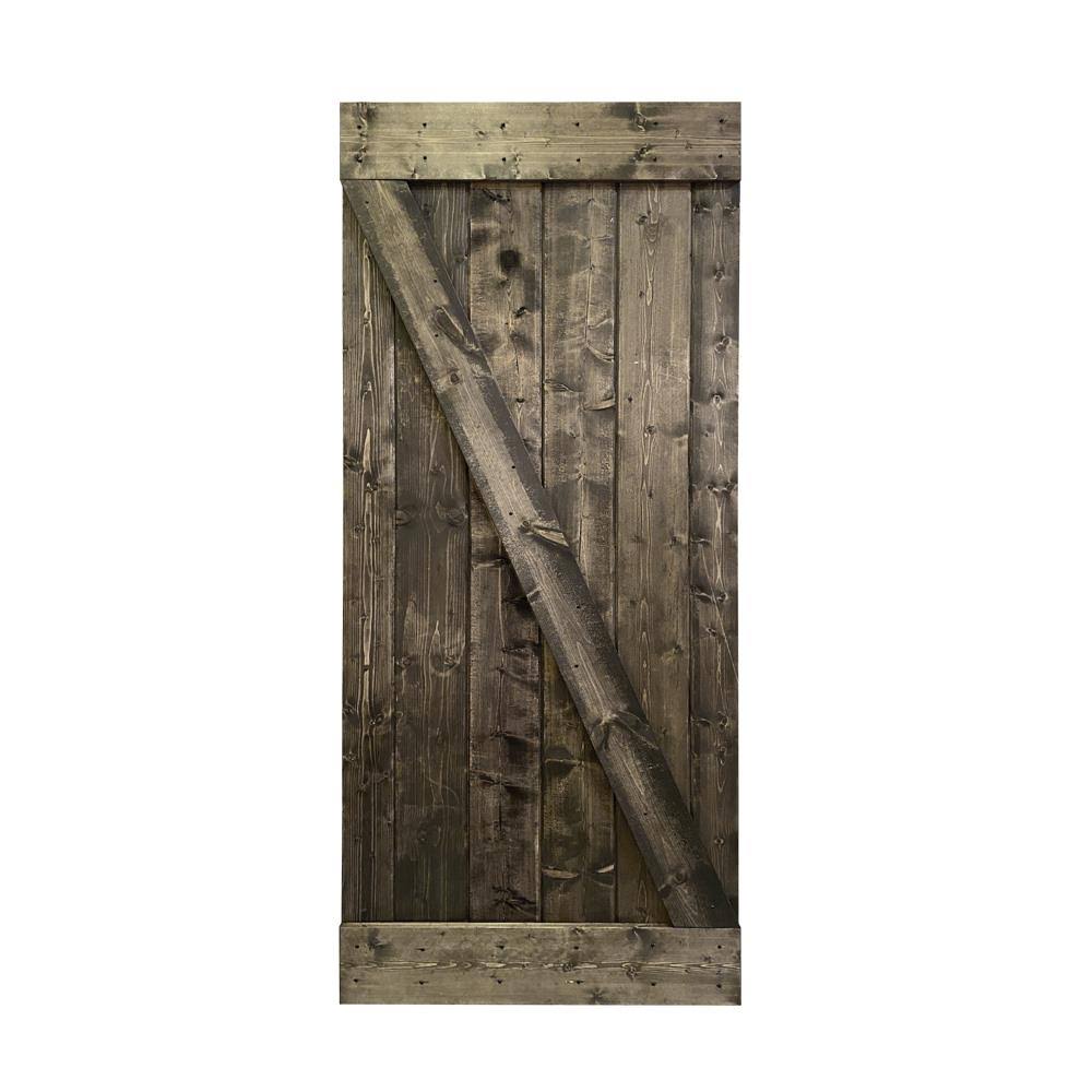 Espresso Stained Pine Wood Single Barn Door K571