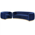 Navy and Gold 2-Piece Furniture Set with Accent Chair and Sofa R90405