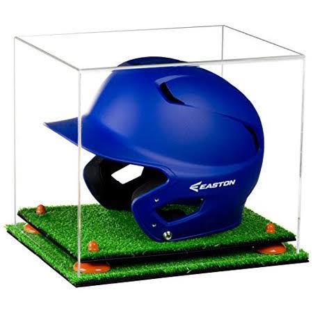 Clear Acrylic Display Case with Orange Risers and Turf Base S63546