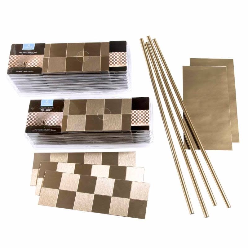 Champagne Metal Peel & Stick Mosaic Tile Kit M794462