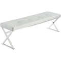 White Leather Bench X75994