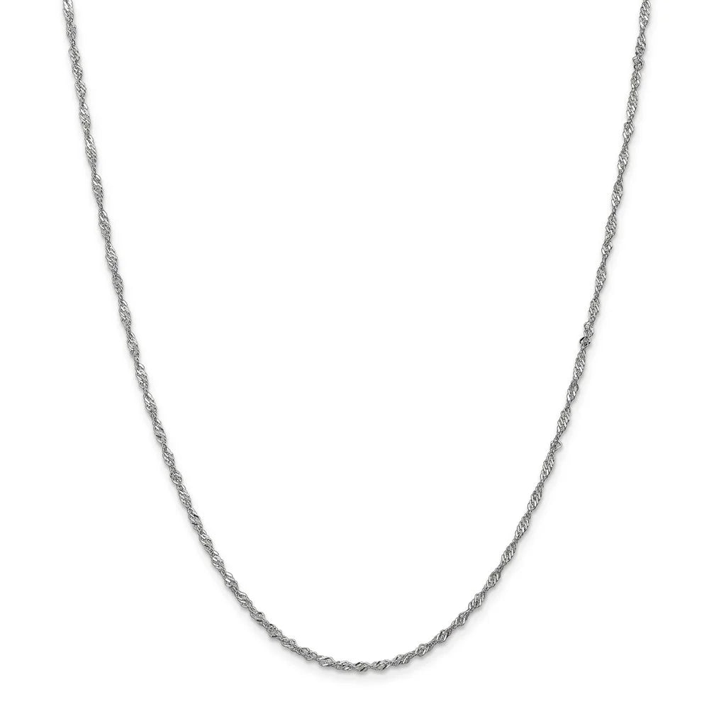14kt White Gold Singapore Chain 24 inch Lobster Clasp N27839