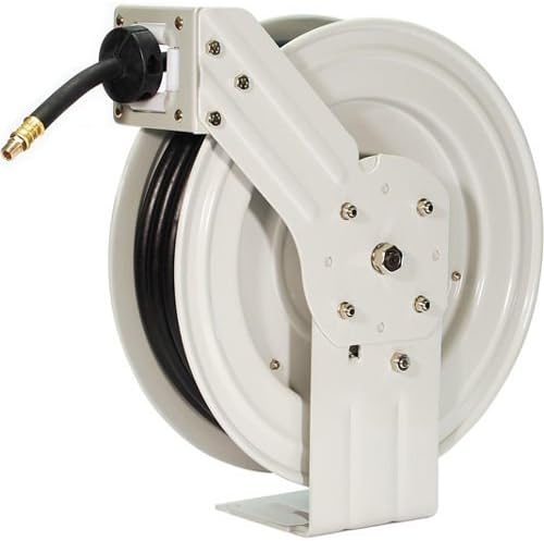 Retractable Air Hose Reel with 50-Foot Rubber Air Hose G121