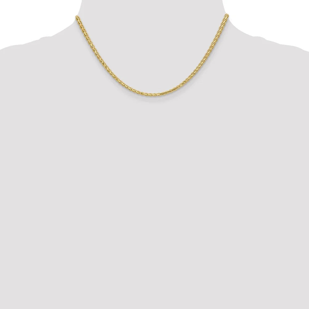 14kt Yellow Gold 3mm Flat Wheat Chain 16 inch Lobster Clasp P231