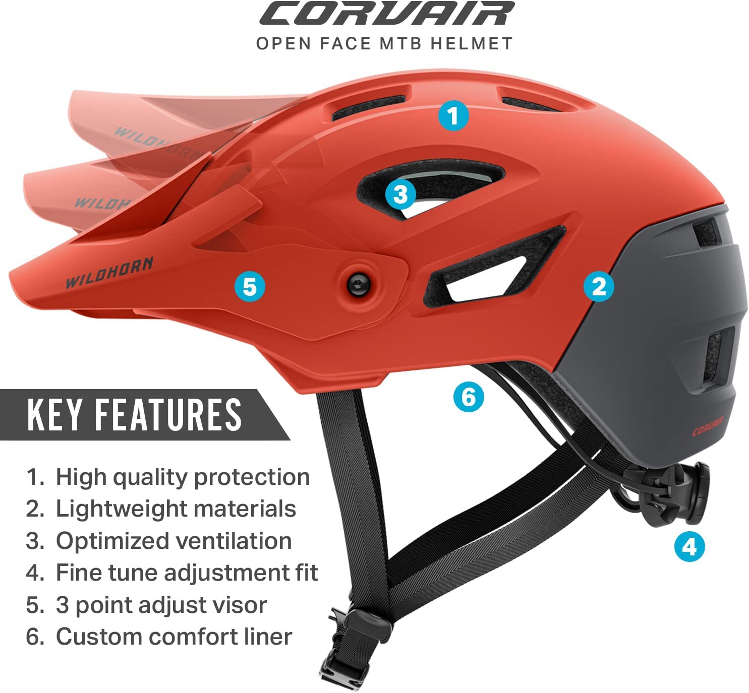Ember Red Mountain Bike Helmet P442887