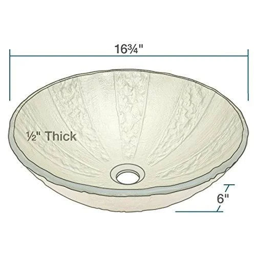 Gold Foil Glass Vessel Sink with Faucet and Pop-Up Drain S85007