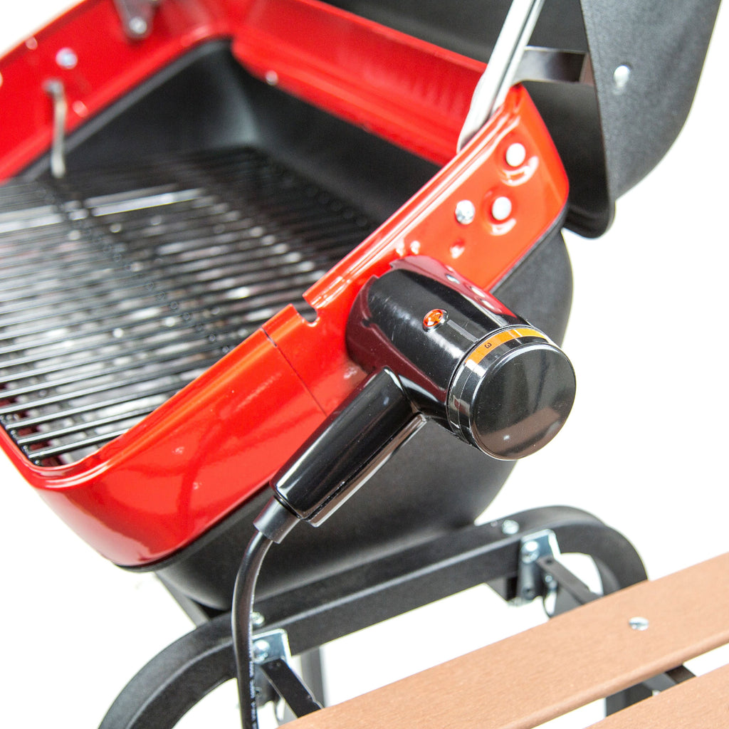 Red Portable Electric Cart Grill with Two Folding Tables T824128