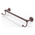 Antique Copper 30 Inch Towel Bar with Integrated Hooks T382923