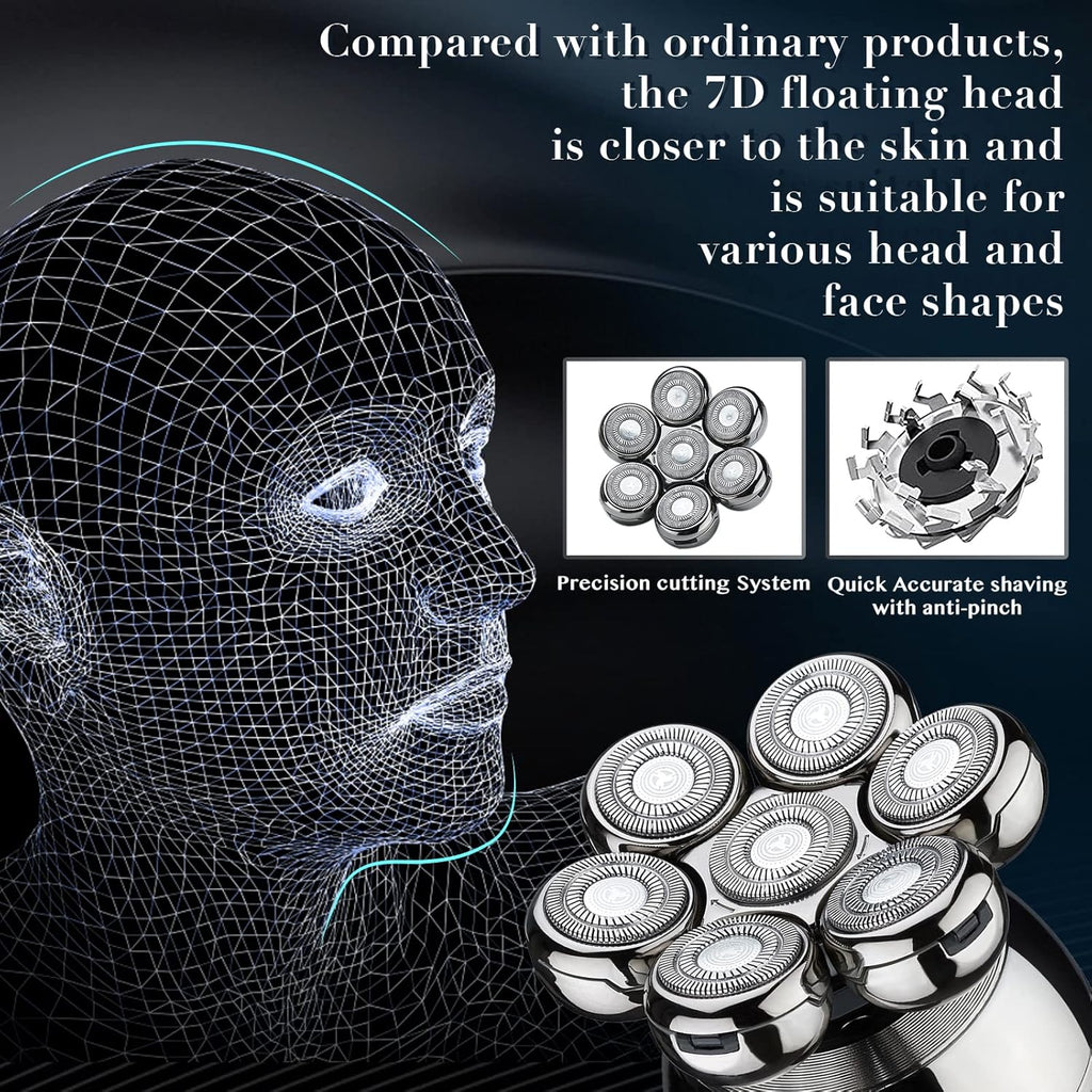 7D Electric Shaver with 2 Shavers, Waterproof Grooming Kit, Wireless Charging Pad Pack of 2 Q455562