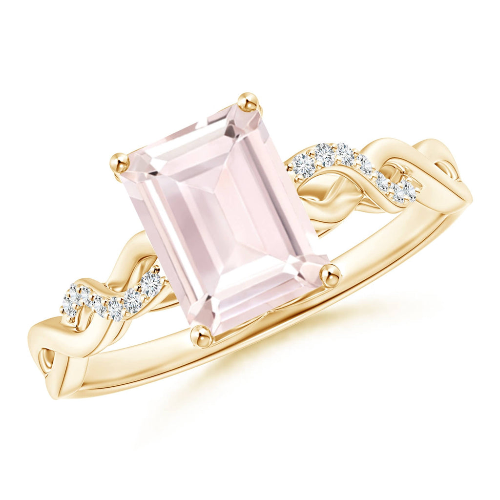 Emerald Cut Morganite Ring in 14K Yellow Gold E9999