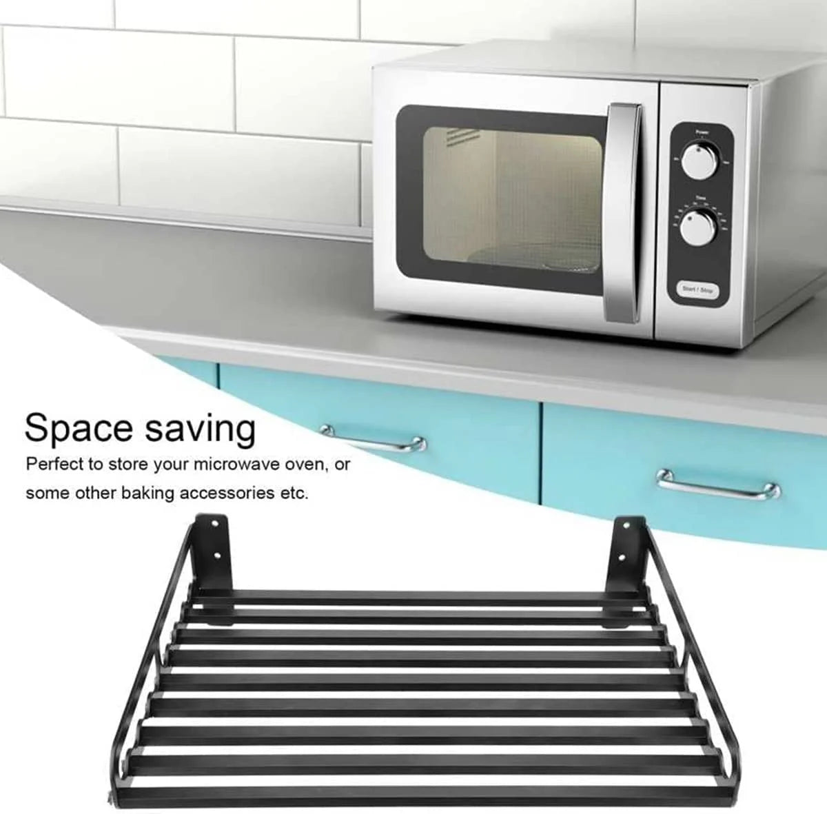 Black Wall Shelf for Kitchen Organizer V590196