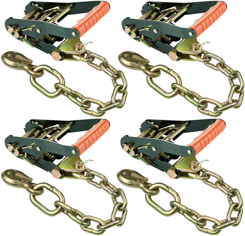 4 Pack Ratchet Buckle Chain Anchor with 3,300 Pound Safe Working Load L496103