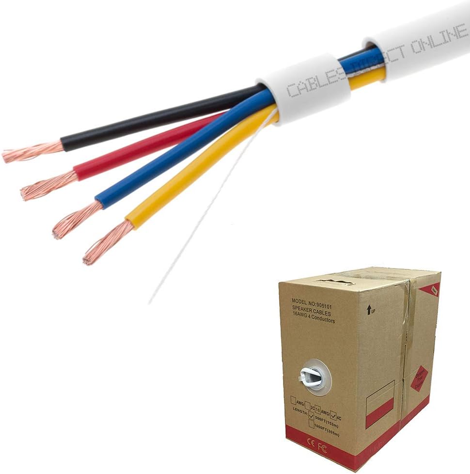 16/4 16AWG CL2 Bulk Speaker Wire 500ft X18964