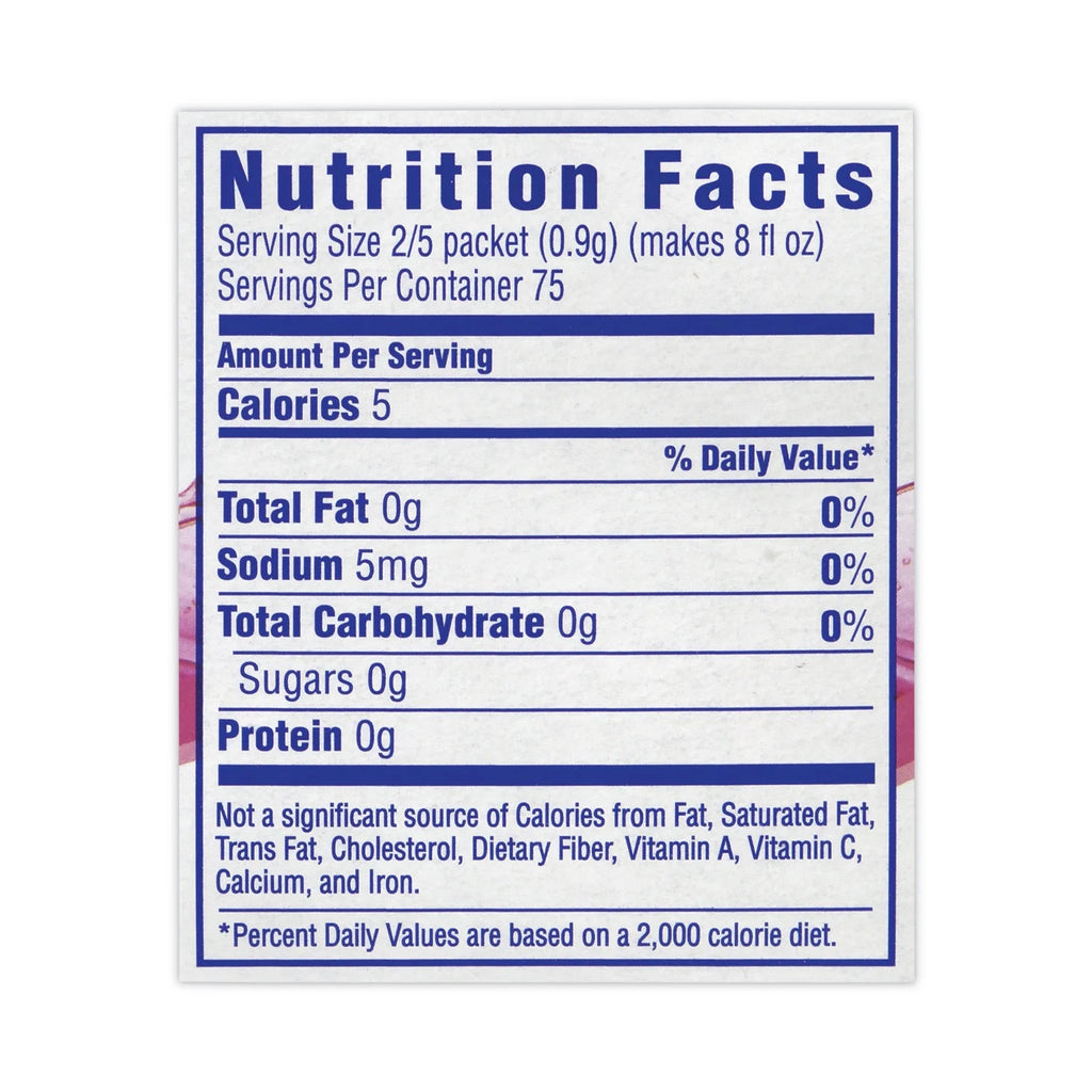 Sugar-Free Raspberry Ice Drink Mix, 0.08 oz Single-Serving Tube, 30/Pk S18531